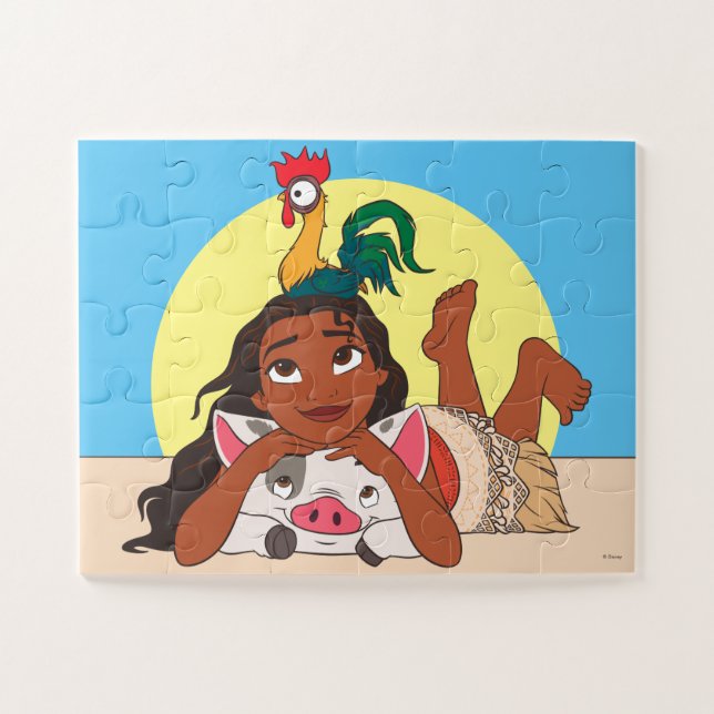 Puzzle Hei Hei, Moana et Pua (Horizontal)