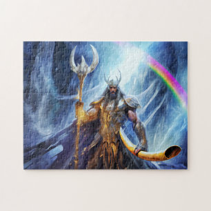 Puzzle Heimdall et cor Gjallarhorn au pont de bifrost