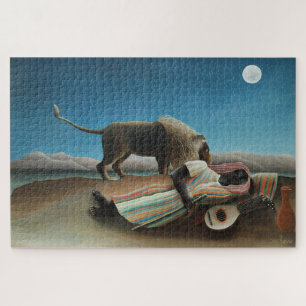 Puzzle Henri Rousseau Dormir Gitan Lion Peinture