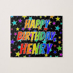 Puzzle "HENRY" Prénom, amusant "HEUREUX ANNIVERSAIRE"