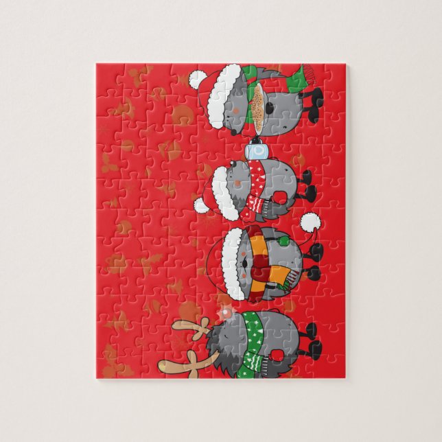 Puzzle Hérisson de Noël (Vertical)