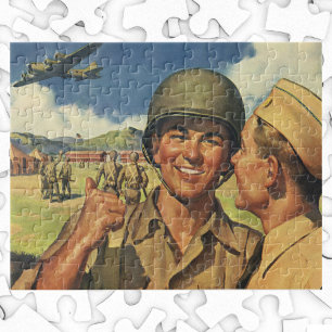 Puzzle Héros patriotiques vintages, Hommes d'avion milita