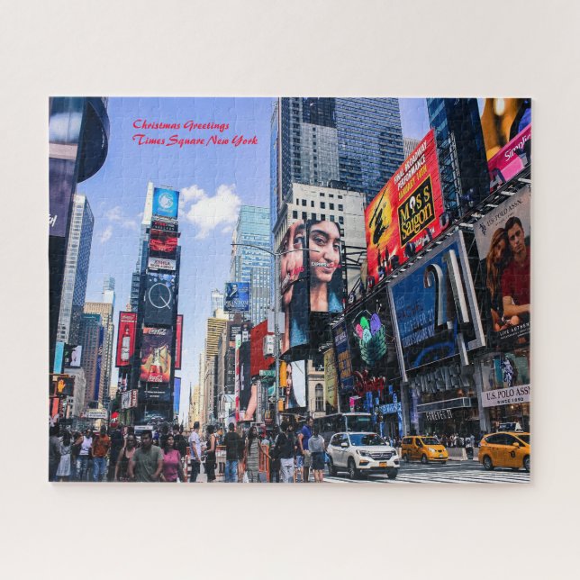 Puzzle Heure Carré New York.voeux de Noël (Horizontal)