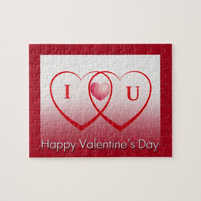 Puzzle Heureuse Sainte-Valentin Deux Coeurs (Horizontal)