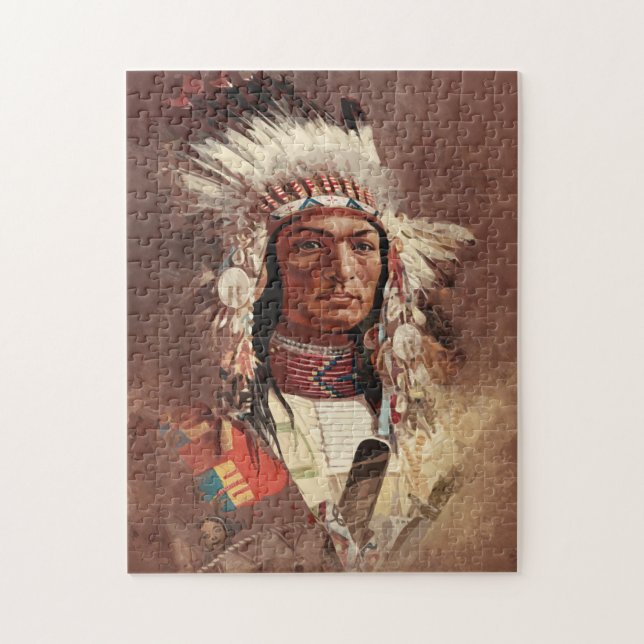 Puzzle Hiawatha Portrait en chef des Indiens d'Amérique (Vertical)