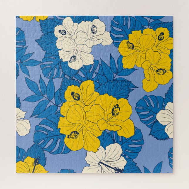 Puzzle Hibiscus fleurs et feuilles (Vertical)