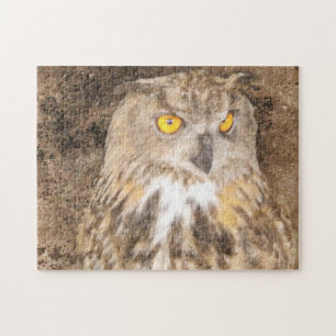 Puzzle Hibou de grunge d'Eagle d'Eurasien