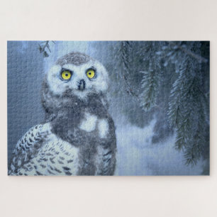 Puzzle Hibou Neige Neige Hibou Oiseau Hiver Forêt