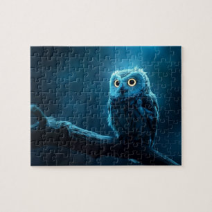 Puzzle hibou sur une branche la nuit