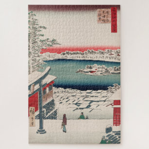 Puzzle Hilltop Snow View Vintage Ukiyo-e Art japonais