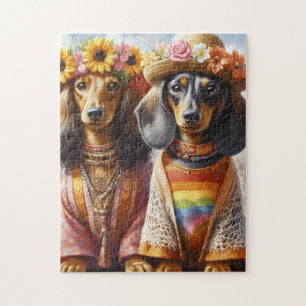 Puzzle Hippie Dachshunds