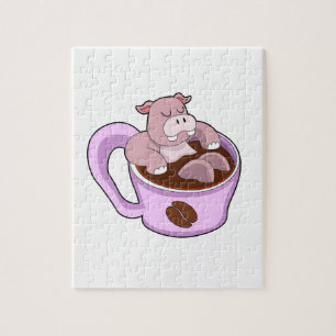 Puzzle Hippo avec la coupe du café