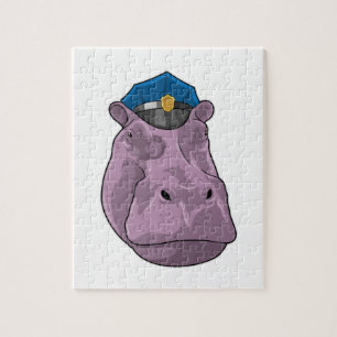 Puzzle Hippo en tant que policier