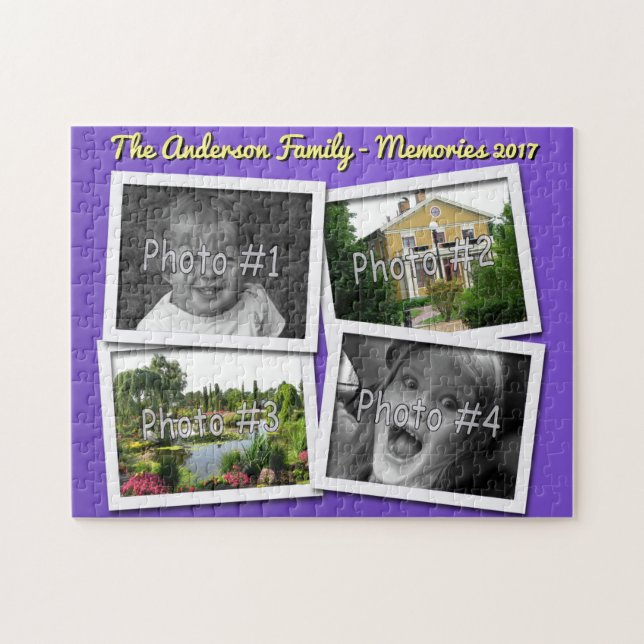 Puzzle Histoires de famille 4 x Photos personnalisées Déf (Horizontal)