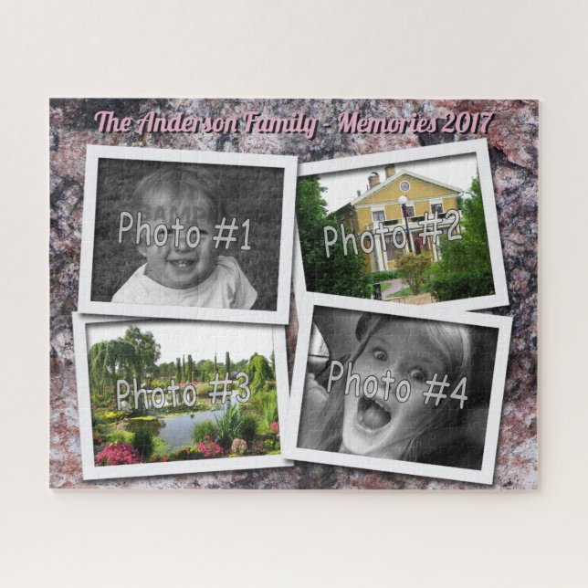 Puzzle Histoires de famille 4 x Photos personnalisées sur (Horizontal)