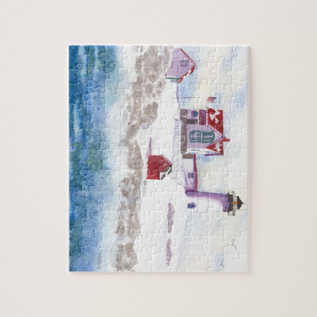 Puzzle hiver à Nubble Lghthouse dans le Maine (Vertical)