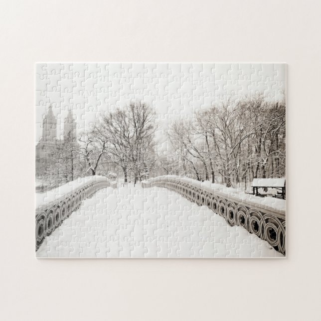 Puzzle Hiver de Central Park Romance - pont d'arc (Horizontal)