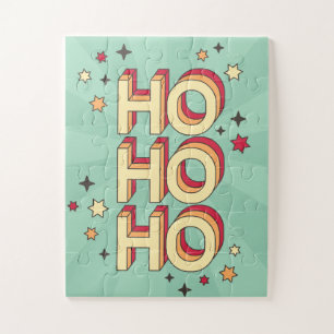 Puzzle Ho ho ho noël texte saisonnier et étoiles