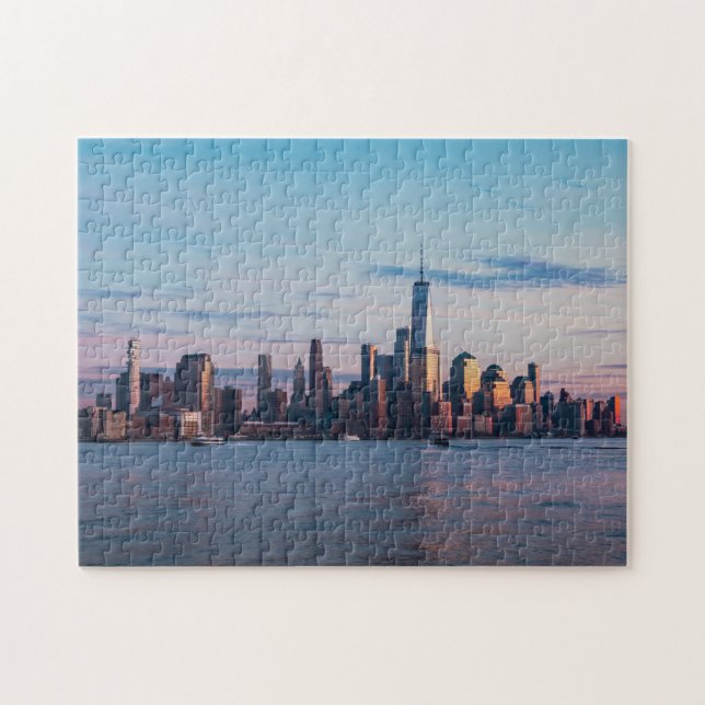 Puzzle Hoboken, New Jersey Skyline Au Coucher Du Soleil (Horizontal)