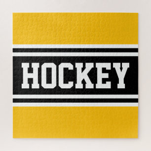 Puzzle HOCKEY Bright Jaune Noir Blanc Rayures de course