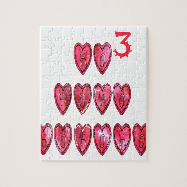 Puzzle Hoho ! Père Noël coeur cool texte Noël amour desi (Vertical)