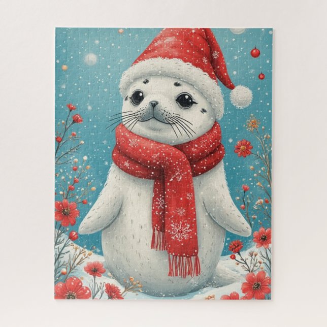 Puzzle Holiday Baby Seal  (Vertical)