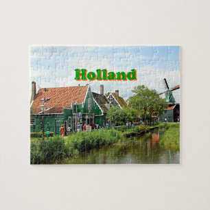 Puzzle Hollande : village de moulins hollandais
