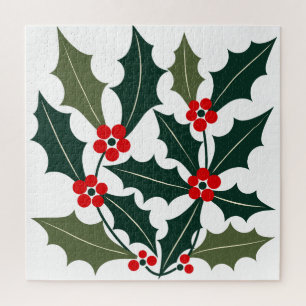 Puzzle Holly-Berry à Feuilles Ondulées Mid-Century-Modern
