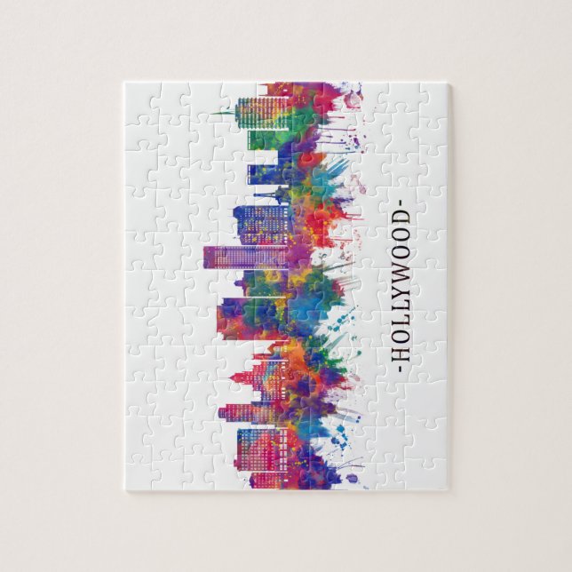 Puzzle Hollywood California Skyline (Vertical)