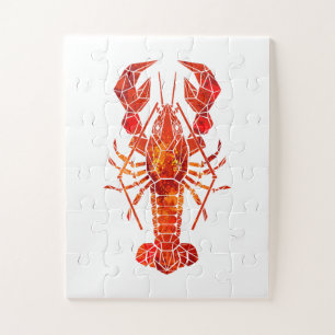 Puzzle Homard polygonal rouge