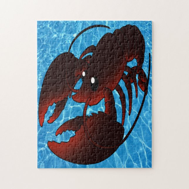 Puzzle Homard rouge caricature mignon (Vertical)