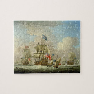 Puzzle Homme-de-Guerre britannique et un sloop, c.1720-30