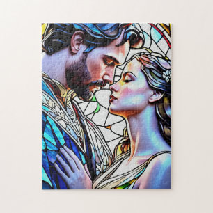 Puzzle Homme et femme en vitrail