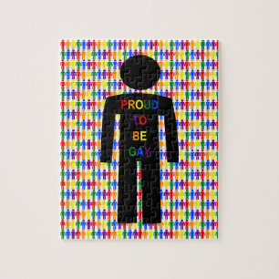 Puzzle Hommes gays LGBTQ Silhouette et arc-en-ciel
