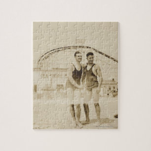 Puzzle Hommes se tenant sur la plage