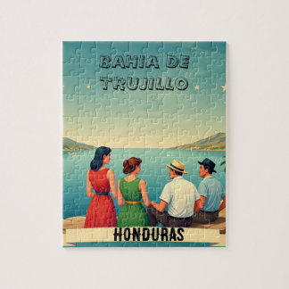 Puzzle  Honduras BAHIA DE TRUJILLO Retro poster