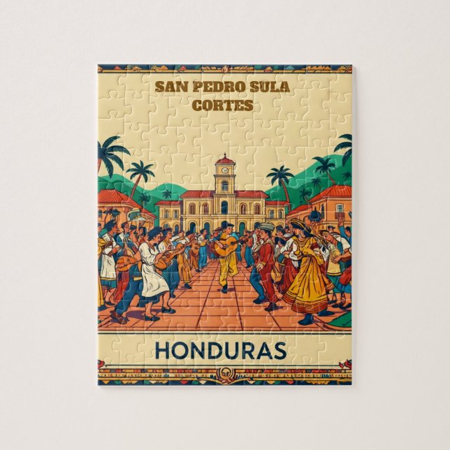 Puzzle  Honduras  SAN PEDRO SULA  Retro poster (Vertical)