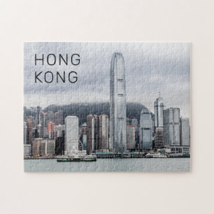 Puzzle Hong Kong Island Skyline Retro Cityscape Vintage