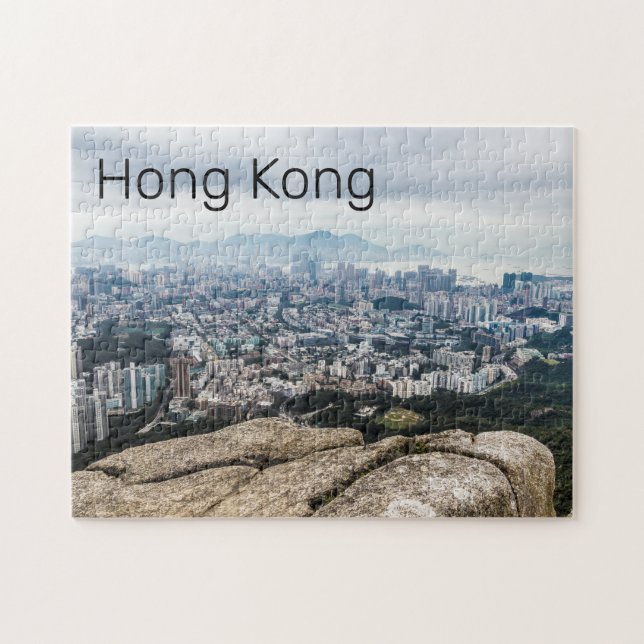 Puzzle Hong Kong Lion Rock Hill Skyline Panorama Souvenir (Horizontal)