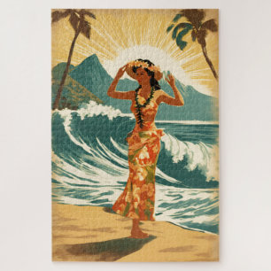 Puzzle Honolulu vintage Hawaii Mid-Pacific Travel