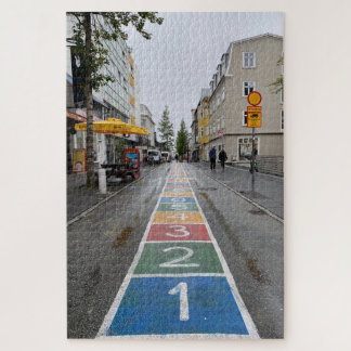 Puzzle Hopscotch dans le centre-ville de Reykjavik, Islan