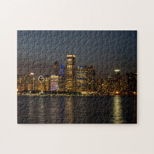 Puzzle Horizon Chicago Pano de nuit (Horizontal)