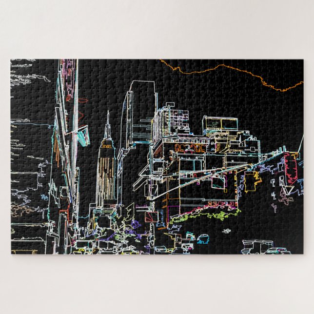 Puzzle Horizon coloré à Manhattan (Horizontal)