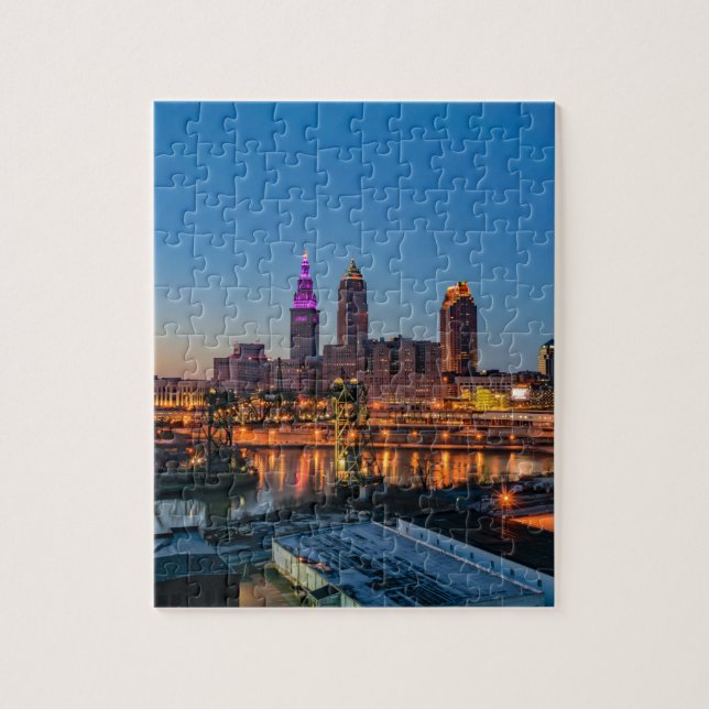 Puzzle Horizon de Cleveland au coucher du soleil (Vertical)