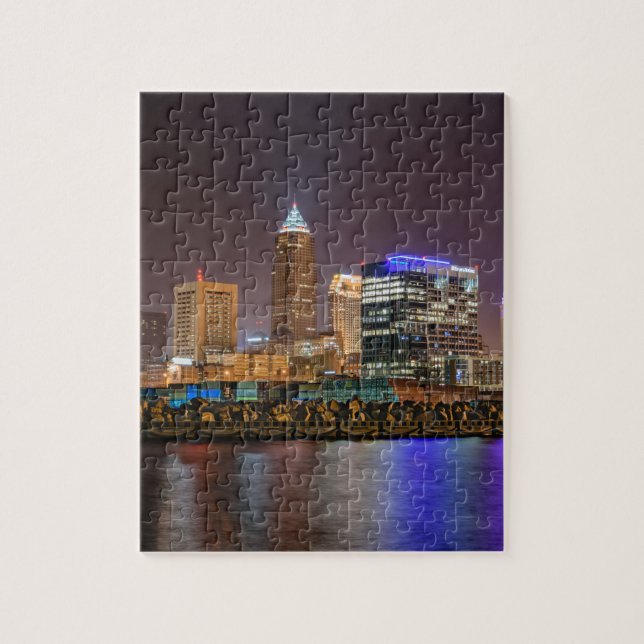 Puzzle Horizon de Cleveland la nuit (Vertical)