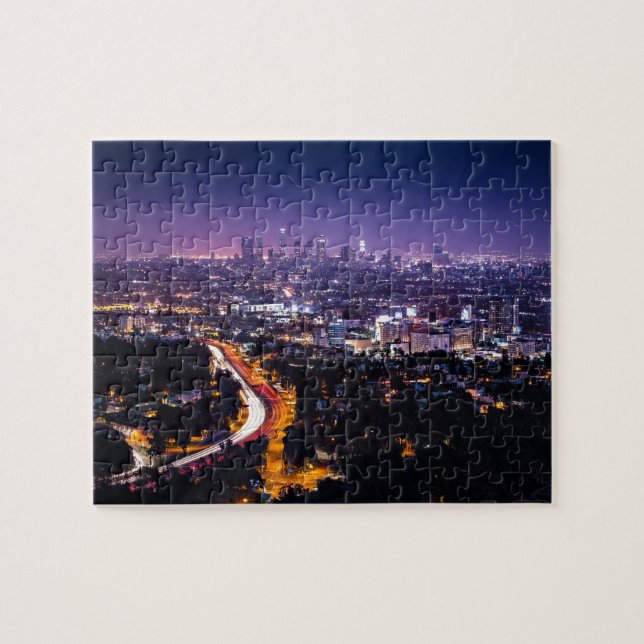 Puzzle Horizon de Los Angeles, la Californie la nuit (Horizontal)