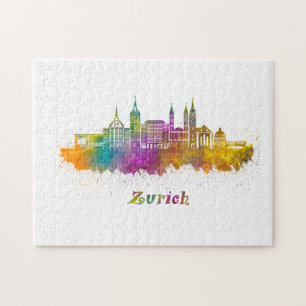 Puzzle horizon de zurich aquarelle