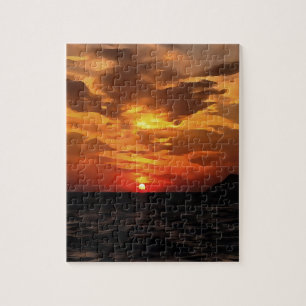 Puzzle Horizons Brûlés Coucher De Soleil Sur La Peinture