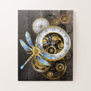 Puzzle Horloge à vapeur avec libellule mécanique
