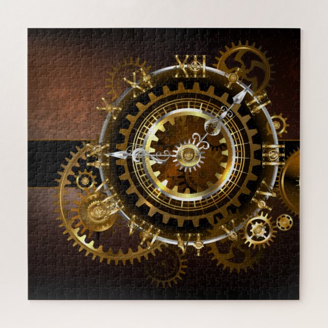 Puzzle Horloge Steampunk avec des engrenages anciens (Horizontal)